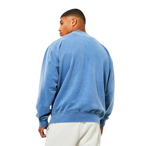 Sweatshirt surdimensionné à coupe décontractée délavée à l'acide bleu ciel pour hommes le plus élégant à vendre sweatshirts unisexes lavés unis personnalisés - Product Image 2