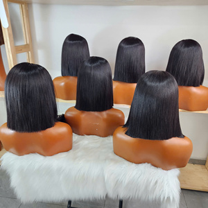 Perruques GUGU Hair en cheveux humains vietnamiens, double épaisseur, fermeture en dentelle 5x5, sans colle, ultra-lisses, 8 pouces - Product Image 1
