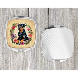 Miroir de maquillage portable pliant compact Rottweiler fleurs accessoire de voyage décoratif cadeau pour femmes et filles - Product Image 4