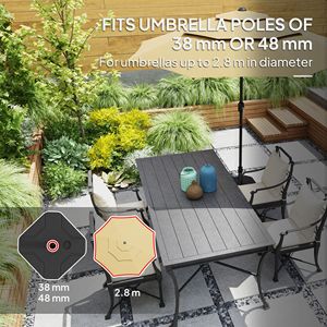 Base per Ombrellone da Esterno Quadrata Rinforzata, Supporto per Ombrellone da Giardino Riempibile fino a 25 kg, Impermeabile - Product Image 1