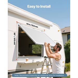Finestra di Servizio in Lega di Alluminio 60x36 Pollici per Food Truck, Angolo di Apertura 85 Gradi, Marca Awni - Product Image 2