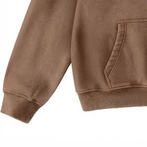 New Sale Custom Logo Women's Hooded Sweatshirt Solid Color Full Sleeve Knitted Fleece Casual Autumn Breathable Pocket Design - Product Image 5
