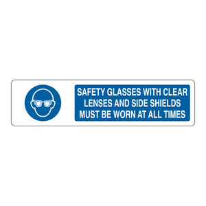 Brady Slider Folding Safety Sign PC Material Warning Sign for Laboratories with Clear-Lens Side-Shield Glasses <b>Message</b> - Product Image 2