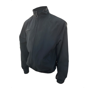 Ensemble de survêtement léger coupe-vent noir pour homme, veste zippée à col montant et pantalon long, tenue de sport - Product Image 2