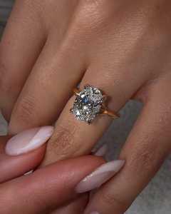 Bague de fiançailles solitaire minimaliste en or massif 14 carats avec diamant ovale de 2,50 carats cultivé en laboratoire, alliances d'anniversaire de mariage, vente en gros - Product Image 5