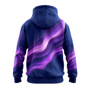 Sudadera con Capucha Extra Grande de Algodón Grueso para Hombre, Color Azul Rey, con Diseño Artístico de Aurora Púrpura, Prenda de Moda de Lujo - Product Image 2