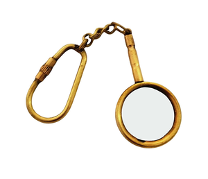 <b>Vintage</b> Brass Magnifying Glass Keychain Antique Pocket Magnifier Decorative <b>Key</b> Ring Reading Glass Gift - Product Image 2