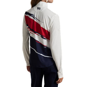 Custom Breathable Stretch Jersey <b>Quarter</b>-<b>Zip</b> Pullover <b>Women's</b> Knit Lightweight Mockneck Abstract Graphic Winter Autumn Summer - Product Image 2