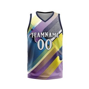 Maillots de basketball en tissu interlock à rayures chevron géométriques modernes de qualité supérieure pour l'entraînement sportif, sublimation en gros - Product Image 3