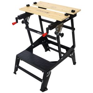 Banco de Trabajo Plegable Portátil Multifuncional con Mordazas Ajustables y Sujeción Vertical para Trabajos en Madera, Soporta hasta 550 Libras - Product Image 2