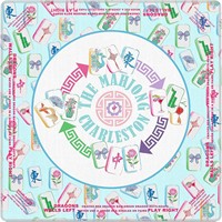 Alfombra de Mahjong Americana Directa de Fábrica, 80cm, con Estampado de Libro de Café, Tapete Cuadrado para Mesa, para Importadores, Proveedor de Obras de Arte Personalizadas