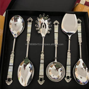 Collection Lustro Serve Opal Grace, couverts de luxe, cuillères de service en coquille, ensemble cadeau Regal Pearl, cuillères Divine Lustre, fête Maharashtra - Product Image 1