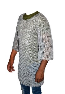 Aluminum Chainmail Shirt Half Sleeve 10mm Riveted <b>Ring</b> Viking Knight Armor Medieval Historical Reenactment And Halloween Costume - Product Image 3
