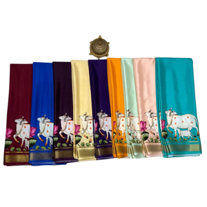 Sari vert pastel élégant avec bordure imprimée et motif ethnique - Product Image 5