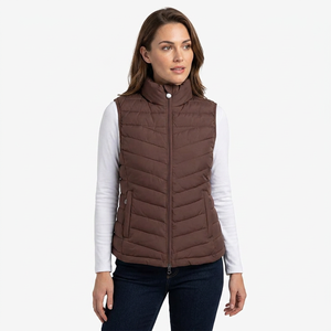 Gilet d'équitation matelassé unisexe Tough Tack marron à fermeture éclair, taille mi-haute, pour l'entraînement équestre - Product Image 3