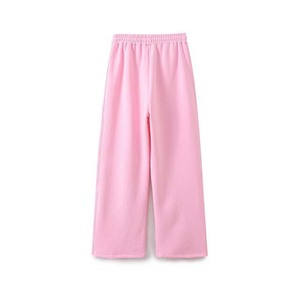 Pantalones Deportivos Anchos de Color Rosa, Cintura Elástica, Corte Holgado Informal, Tela de Felpa, Pantalones de Primavera para Mujer, Nueva Llegada - Product Image 3