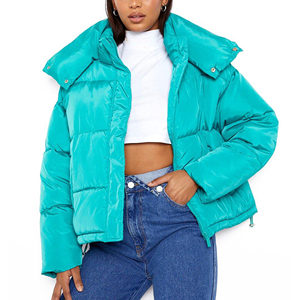 New Arrival Wholesale <b>Winter</b> Warm Breathable Knitted Puffer Jackets Front Customized Logo Design Waterproof Hooded Customized - Product Image 4