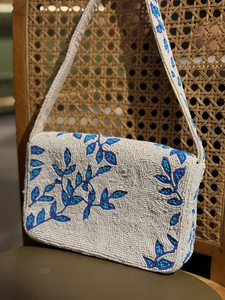 Pochette en coton brodée à la main, luxueuse, élégante, personnalisable, multicolore, avec perles de verre, pour femmes et filles, articles cadeaux tendance - Product Image 5