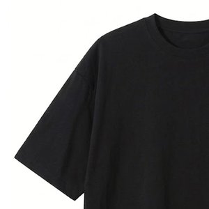 Camiseta negra holgada con hombros caídos para hombre, camiseta de algodón de primera calidad, estilo urbano, camisa transpirable de alta calidad para hombre - Product Image 6