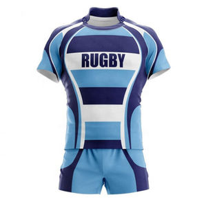 Ensemble uniforme de rugby pour hommes entièrement sublimé, vente en gros OEM, logo personnalisé, tissu respirant, maillots et shorts de sport pour matchs de club - Product Image 1