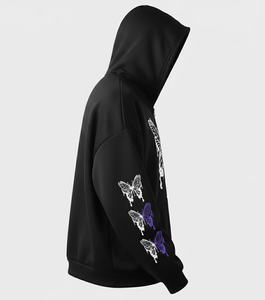 Vente en gros de sweats à capuche en tissu molletonné 100% coton mélangé SMART FABRIC 450g, broderie chenille, nouveau design pour hommes, meilleure qualité, service OEM, soie - Product Image 3