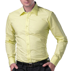 Camisa de Vestir Casual para Hombre de Alta Calidad, Color Puro, 100% Algodón, Camisa Formal Casual de Verano para Hombre, Servicio OEM ODM - Product Image 1