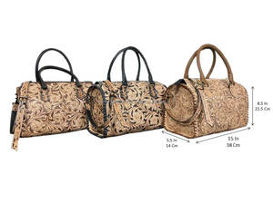 Bolso Grande de Cuero Genuino Estilo Western, Hecho a Mano con Diseño Floral, Bolso de Lujo para Mujer - Product Image 2