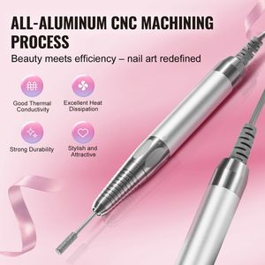 Trapano elettrico senza fili per unghie 35000RRM motore Brushless ricaricabile 6 Bit 50 pz fascia di levigatura Gel acrilico Nail Manicure Pedicure - Product Image 4