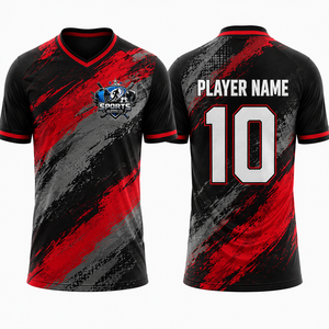 เสื้อฟุตบอลผ้าโพลีเอสเตอร์ระบายอากาศน้ำหนักเบา ซับเหงื่อ แห้งไว รับสกรีนโลโก้ ผลิตจากโรงงานโดยตรง - Product Image 1