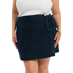 Vente en gros de jupes en jean pour femmes grandes tailles, tissu personnalisable, échantillon gratuit, meilleure qualité - Product Image 1