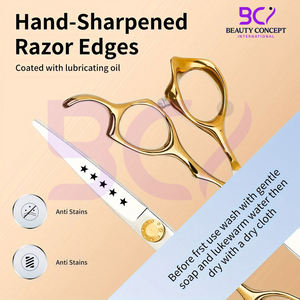 Ciseaux de barbier de qualité supérieure, ultra-affûtés, à prix d'usine, personnalisables OEM, pour une utilisation quotidienne, confort optimal. - Product Image 4