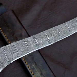 A&M Enterprises Handmade Damascus Steel Fillet <b>Knife</b> with <b>Bone</b> <b>Handle</b> and Leather Sheath Professional Survival Tracker <b>Knives</b> - Product Image 5