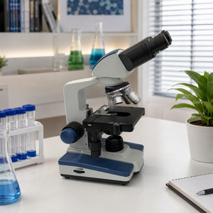 Microscopio Biológico de Laboratorio para Estudiantes |   Objetivo 40X, Ocular 20X, Fuente de Luz LED, Diseño Binocular, Visualización Óptica de Alta Precisión - Product Image 1