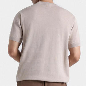 Nueva camiseta de punto 100% algodón de alta calidad personalizada para hombre, corte ajustado, manga corta, camiseta streetwear personalizada para mayoristas. - Product Image 5