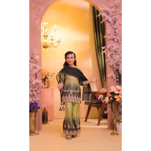 Ensemble ethnique Palazzo pour filles, Salwar Kameez brodé en Georgette pour enfants, tenue de fête de mariage, vêtements de cérémonie pour enfants, tailles 3-15 ans - Product Image 1
