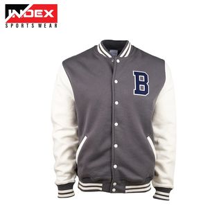 Chaqueta Varsity para Hombre al por Mayor, OEM ODM, Chaqueta de Béisbol con Mangas de PU y Lana, Estilo Urbano, Hecha a Medida - Product Image 1