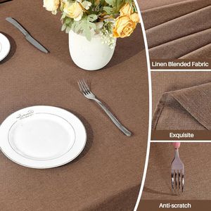 Tovaglia Rettangolare Impermeabile in Lino, Tovaglia Rettangolare per Tavolino da Caffè, Antimacchia e Lavabile, Copritavolo da Pranzo con Design Testurizzato - Product Image 2