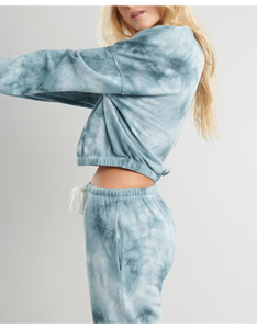 Women <b>Tie</b> Dye Hooded Tracksuit Set Full Length Sweatpants With Side Pockets Casual Spring Wear Drawstring Closure - Product Image 5