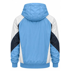 Windbreaker <b>Jacket</b> for <b>Men</b> <b>Lightweight</b> Outdoor Training Water Resistant Full Zip Hooded Sportswear Wholesale Custom Manufacturer - Product Image 2