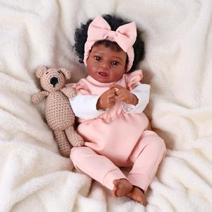 Muñeca Realista de Vinilo Babeside de 20 Pulgadas, Bebé Afroamericana Recién Nacida, Cuerpo de Tela Suave, Muñeca para Niños, Regalo - Product Image 5