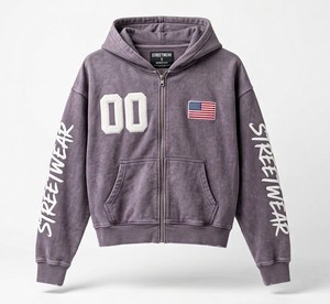 Hoodies streetwear en molleton brossé à marque privée, production en gros de hoodies pour collections de mode - Product Image 5