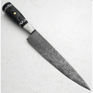 Ahmad Fabric Custom Handmade 13-Inch Damascus Steel Chef <b>Knife</b> with Leather Sheath Beautiful Handle Customizable Supported - Product Image 5