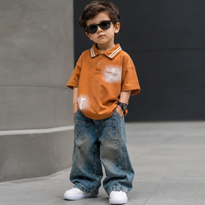 Ensemble T-shirt Oversize et Pantalon en Coton pour Garçons - Tenue Décontractée Unie pour Enfants - ODM - Product Image 5