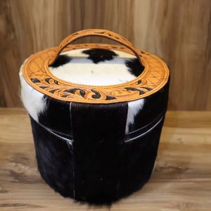 Hand Tooled Stylish <b>Makeup</b> Cosmetic Storage <b>Box</b> Hair on Hide Leather Handmade <b>Makeup</b> <b>Box</b> Vanity Bathroom Organizer <b>Box</b>, - Product Image 1
