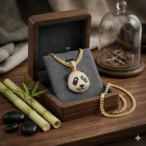 Exclusiva Gama de Joyería de Moda SHRAMAN DIAMOND de Primera Calidad, Color GH, VS, Colgante Personalizado con Cabeza de Panda en Oro Natural de 14K - Product Image 5