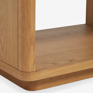Table de chevet moderne en bois massif de luxe avec un tiroir et une étagère ouverte, table d'appoint minimaliste pour chambre à coucher ou hôtel - Product Image 5