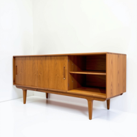 Aparador de Madera de Teca al por Mayor Directo de Fábrica, Estilo Moderno de Mediados de Siglo, Mueble Buffet para Sala de Estar, Almacenamiento, Proveedor Directo