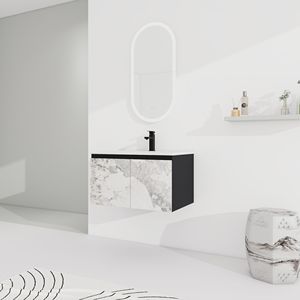 30\" <b>Wall</b> <b>Mounted</b> Floating Bathroom Vanity with Ceramic Sink & Soft-Close <b>Cabinet</b> Door Ready-to-Assemble (KD) Package - Product Image 6