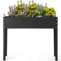 Jardinière surélevée en métal galvanisé pour l'extérieur, grande jardinière carrée écologique auto-arrosante pour légumes et fleurs