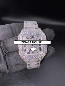 Reloj Rectangular de Lujo para Hombre, de Acero Inoxidable, 41 mm, Analógico, Mecánico Automático, con Moissanita, Fecha, Cristal de Zafiro, Cierre Plegable - Product Image 1